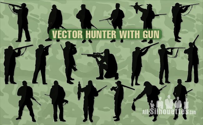 650x402 Free Vector Hunter With Gun Files, Vectors Graphics