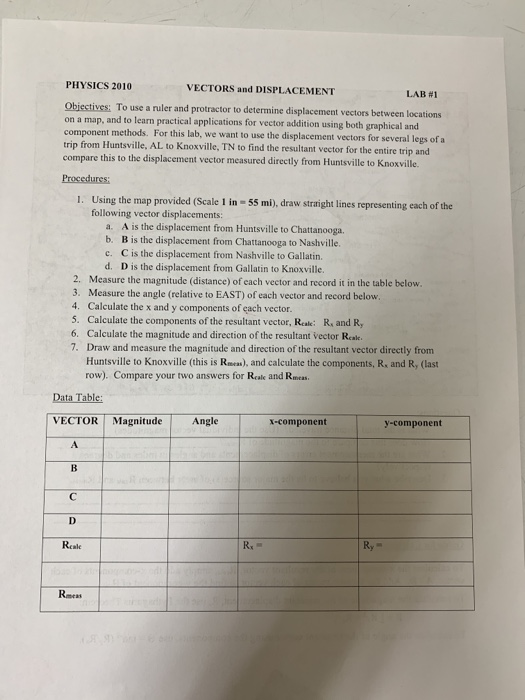 525x700 Physics Vectors And Displacement Lab