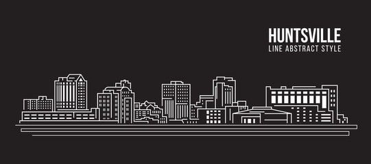541x240 Cityscape Building Line Art Vector Illustration Design