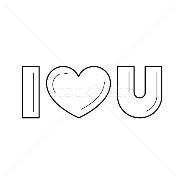 I Love You Vector Line Icon Vector Illustration Andrei Krauchuk 600x600 I Love You Vector Line Icon Vector Illustration Andrei Krauchuk