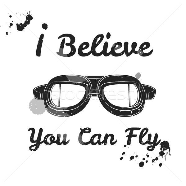 I Believe You Can Fly Retro Aviator Pilot Glasses Goggles 599x600 I Believe You Can Fly Retro Aviator Pilot Glasses Goggles