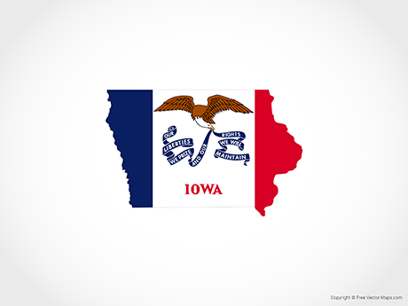 Vector Map Of Iowa 460x345 Vector Map Of Iowa
