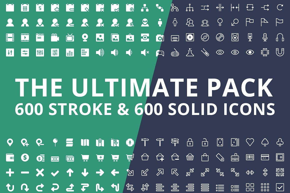 1160x772 Vector Icons, Ultimate Pack