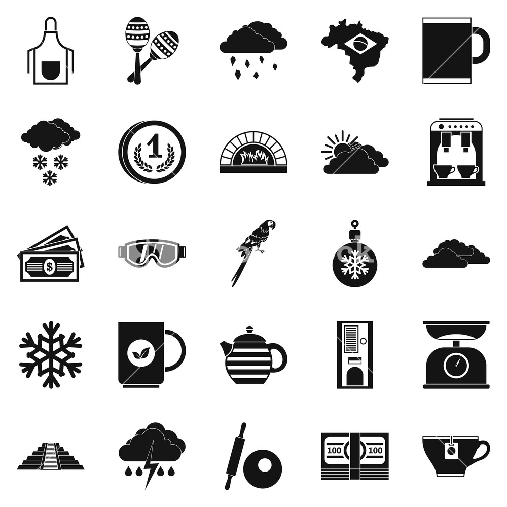 1000x1000 Coffee Making Icons Set Simple Set Of Coffee Making Vector