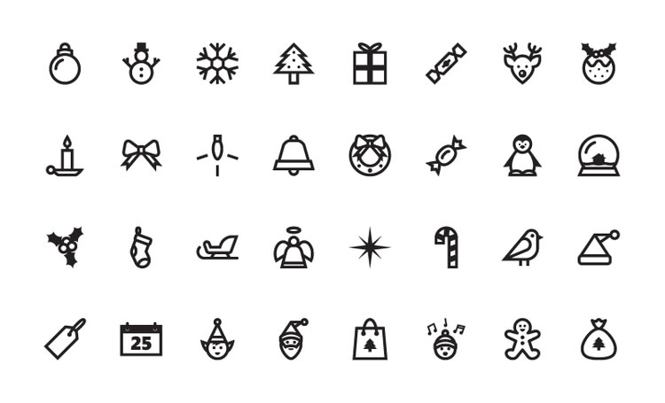 750x455 Free Christmas Vector Icon Set