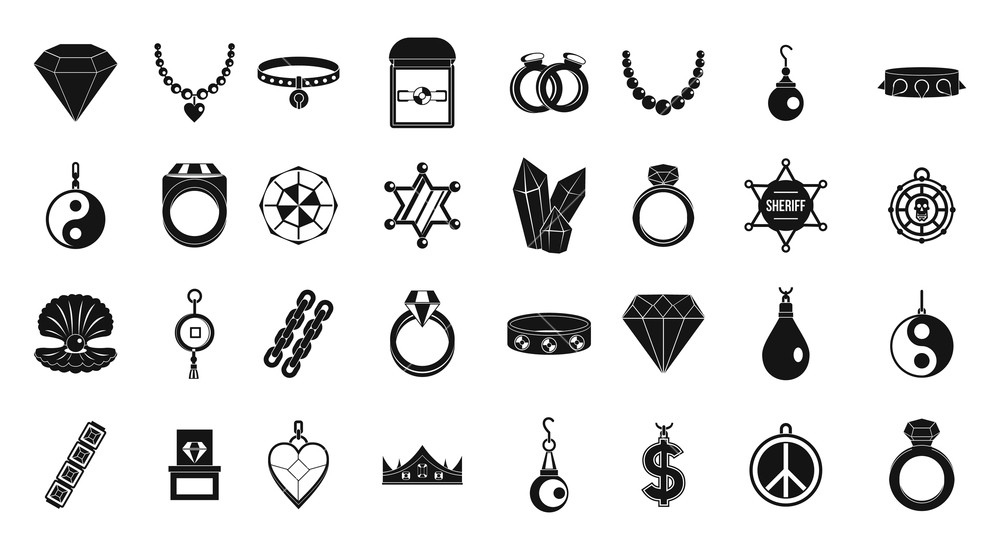 1000x550 Jewelry Icon Set Simple Set Of Jewelry Vector Icons For Web