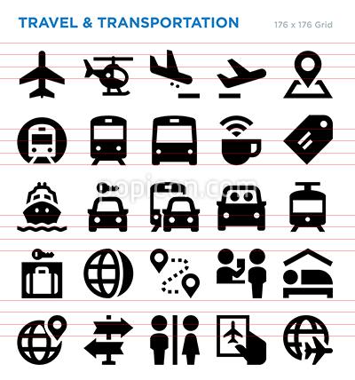 400x428 Travel Vector Icon Set