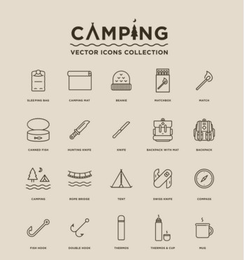 349x373 Free Camping Vector Icon Sets