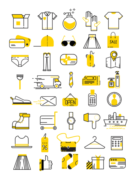 Cloths Shopping Vector Icons 580x777 Cloths Shopping Vector Icons