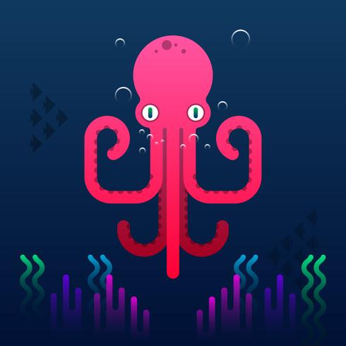 490x490 Cute Octopus Cartoon Vector Illustration