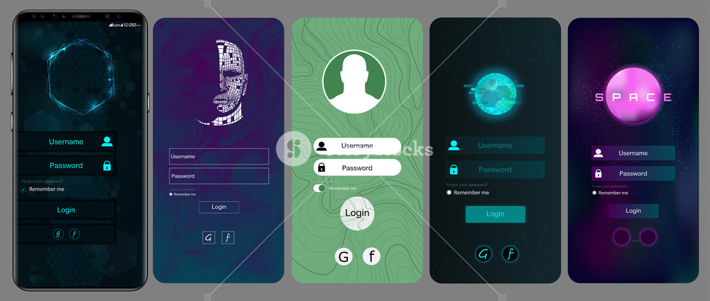 1000x425 Login Screen And Sign In Form Template For Mobile App Or Website