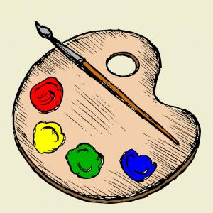 300x300 Stock Illustration Artist S Palette White Background Wooden Art