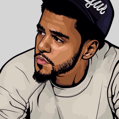 500x500 Drawing Illustration Art Music Skin J Cole Vector Kendrick Lamar