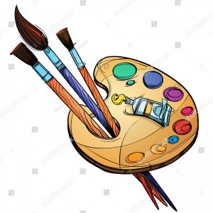 300x300 Artists Palette Paints Brushes Vector Illustration Newwaysys