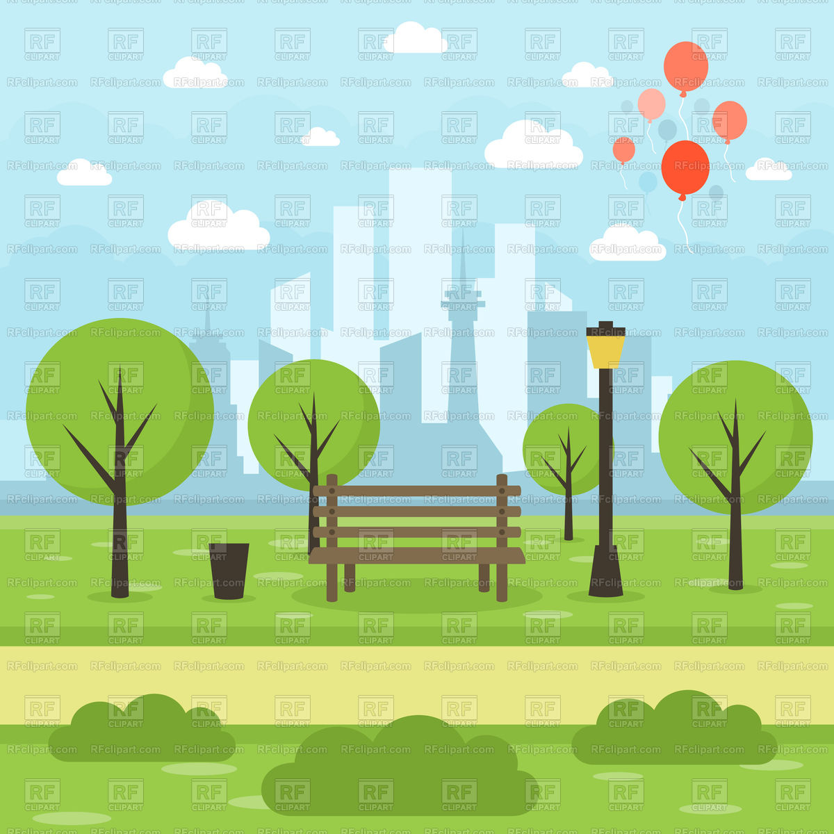 Park On City Background Vector Image Of Architecture, Buildings 1200x1200 Park On City Background Vector Image Of Architecture, Buildings