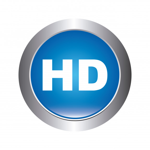 626x626 High Definition Button Over White Background Vector Illustration