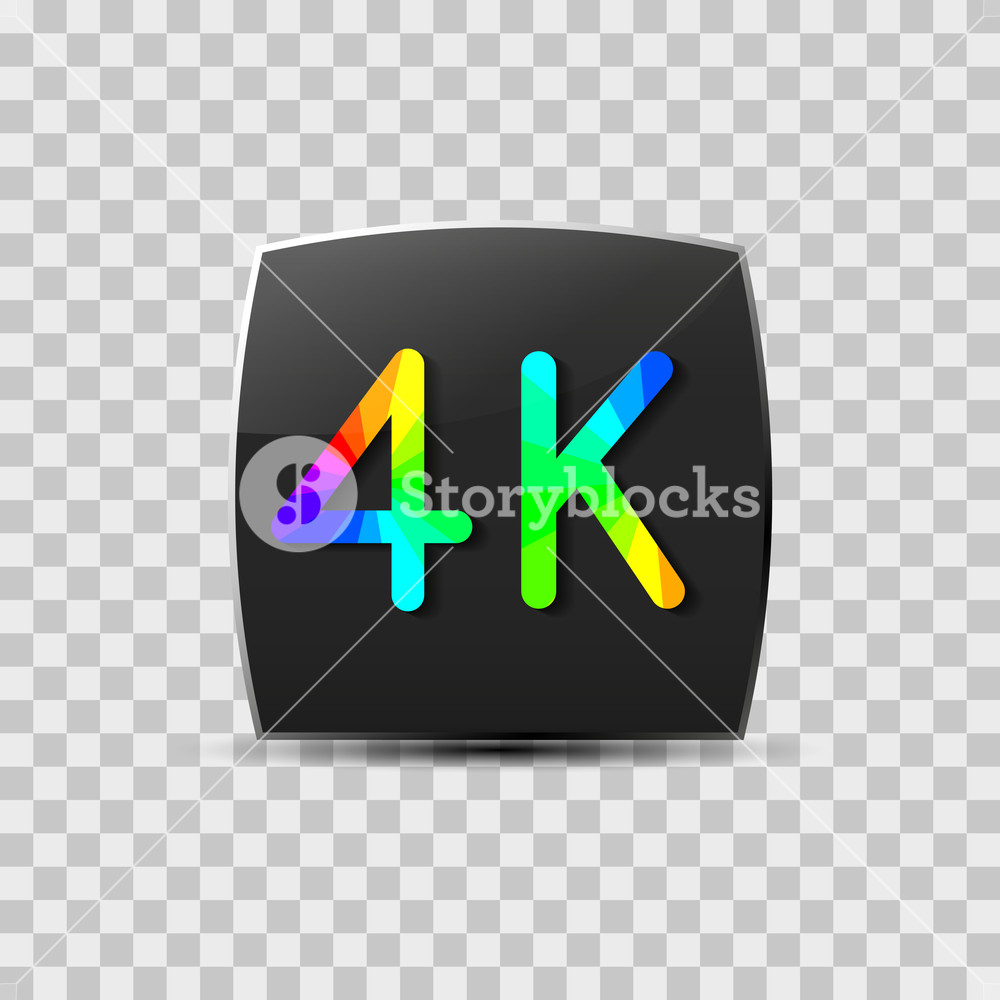 1000x1000 High Definition Video Sign Isolated On Grey Background, Design