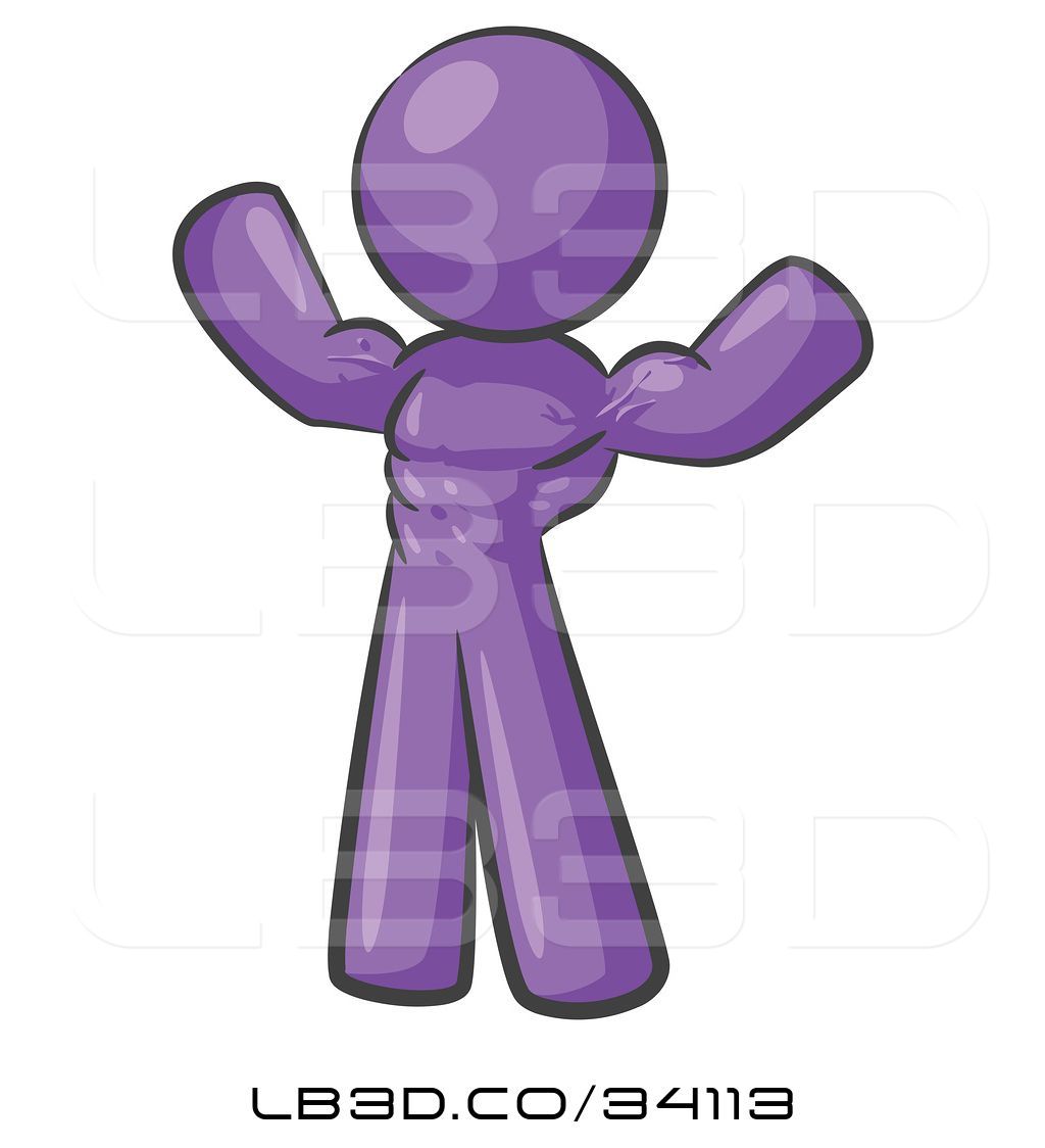 1024x1124 Vector Illustration Of Purple Bodybuilder Guy Flexing His Muscles