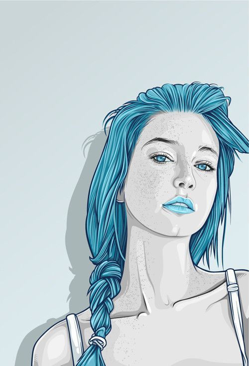 500x733 Vector Inspiration Illustration Drawings, Portrait