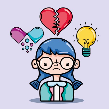 450x450 Psychology Analysis Therapy Inspiration Design Vector Illustration