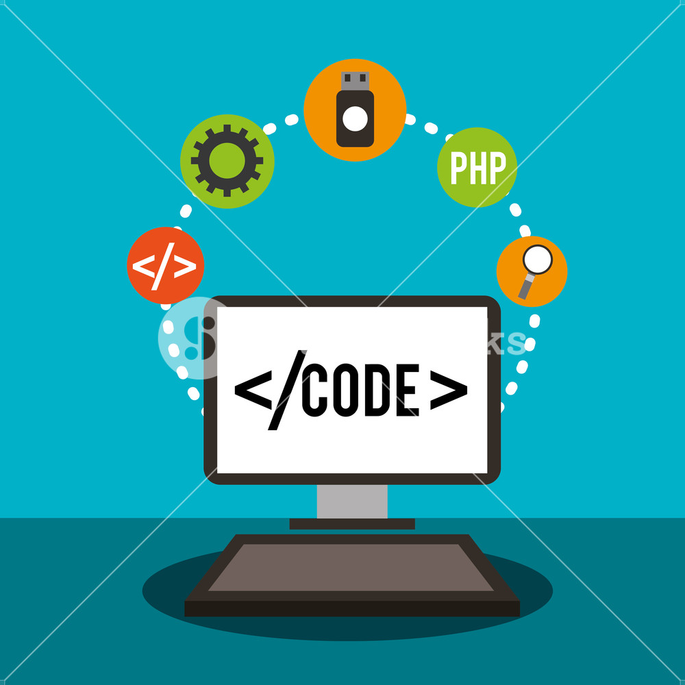 1000x1000 Program Coding Computer Software System Analysis Vector