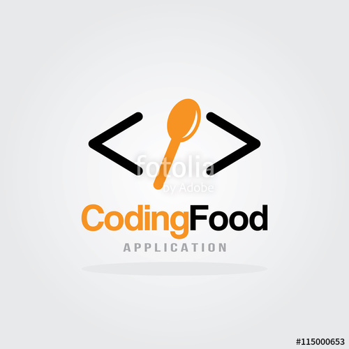 500x500 Coding Food Logo Design Template Software Company Logo Template