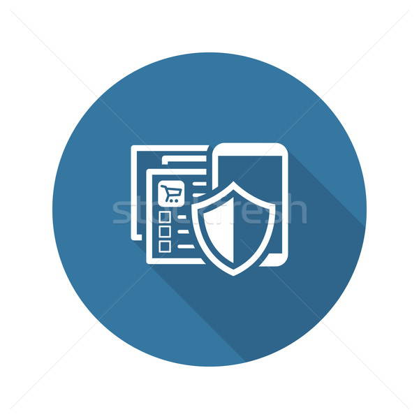 600x600 Safety Shopping App Icon Flat Design Vector Illustration Vadym