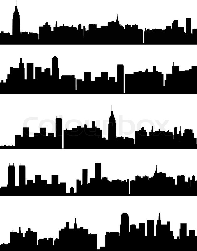 628x800 Five Variants Of Vector City Stock Vector Colourbox