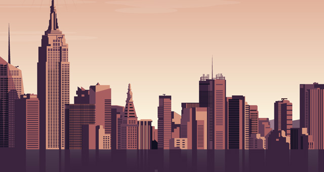 640x340 Vector City Skyline Decorative Vectors Pixeden