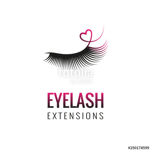 Eyelash Extension With Heart Logo Design Vector Illustration 500x500 Eyelash Extension With Heart Logo Design Vector Illustration