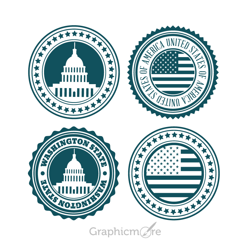 800x800 Usa Badge Set Design Free Vector Download