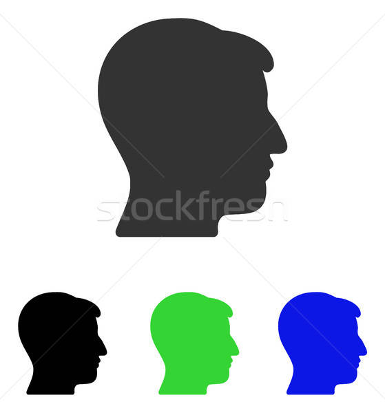 559x600 Man Head Flat Vector Icon Vector Illustration Victor Ivlichev