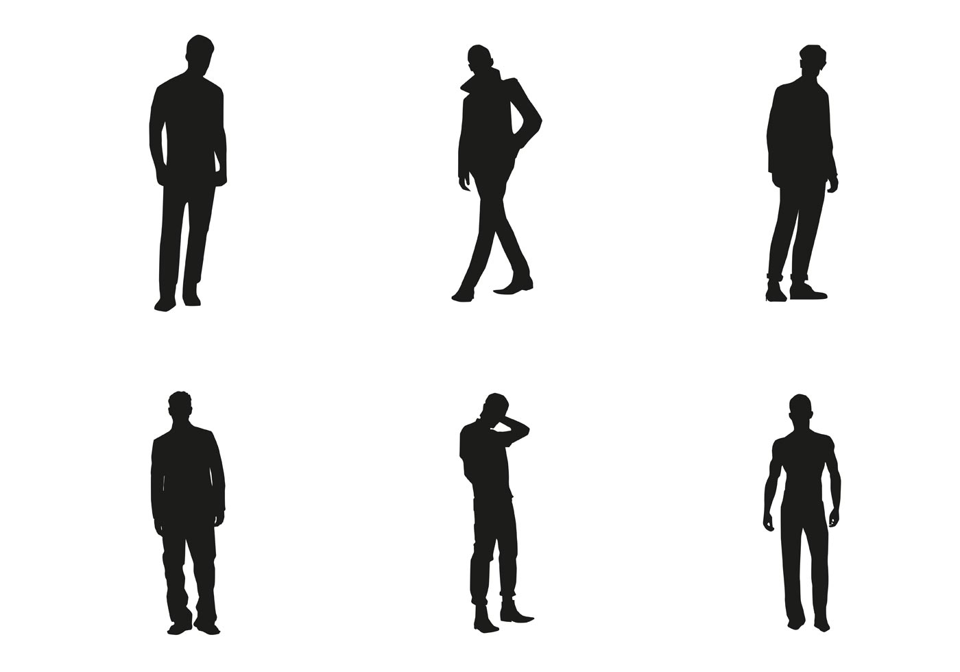 1400x980 Man Silhouette Free Vector Art