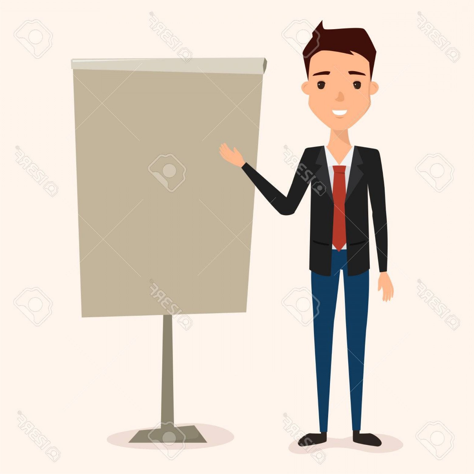 1560x1560 Photostock Vector Business Man Presentation In Job At Office