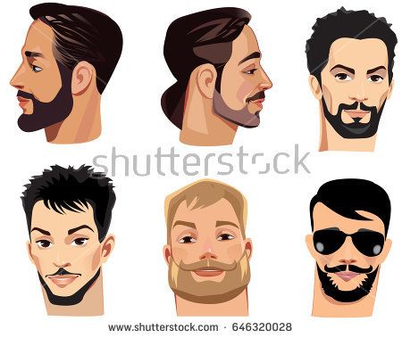 450x379 Vector Portraits Of Face Men With Beard, Bearded Man