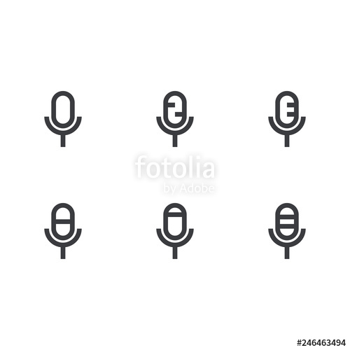 Microphone Icon Set Outline Icon Vector Recorder Symbol Record 500x500 Microphone Icon Set Outline Icon Vector Recorder Symbol Record