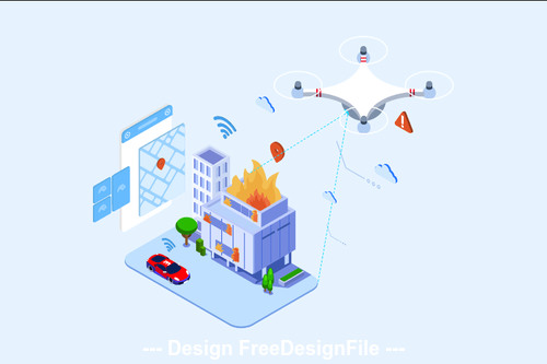 Drones Search And Rescue Isometric Vector Free Download 500x333 Drones Search And Rescue Isometric Vector Free Download