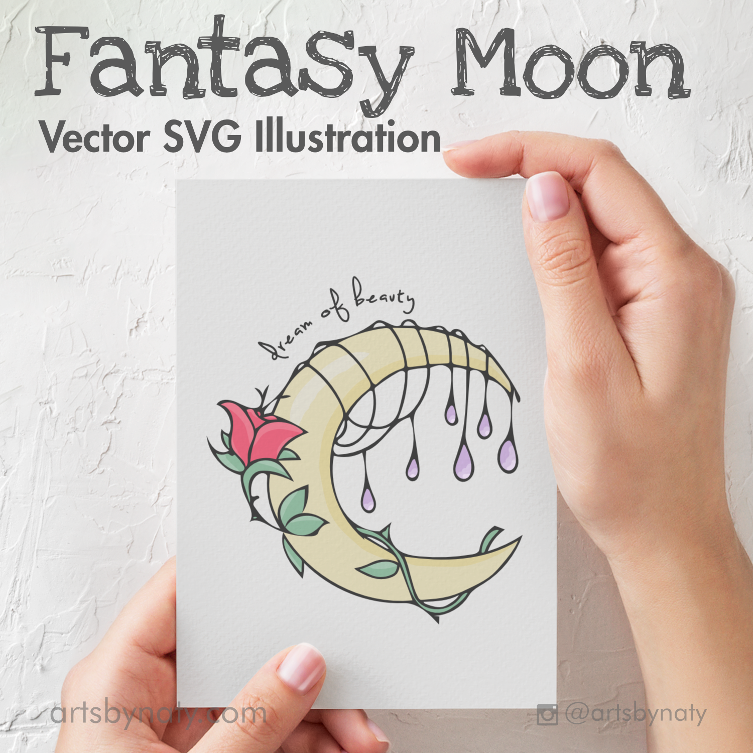 1500x1500 Fantasy Moon Vector Illustration