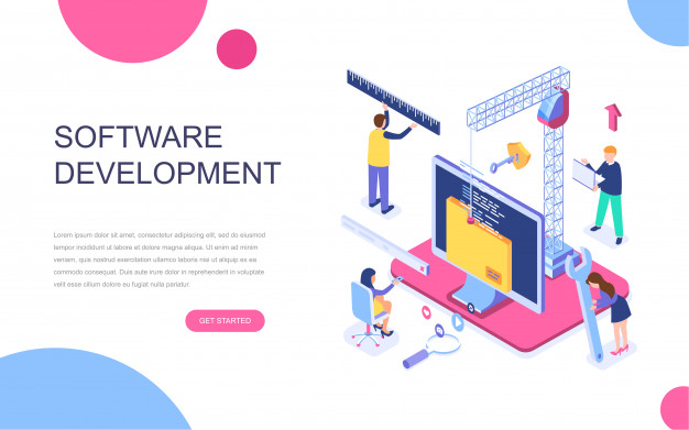 626x391 Modern Flat Design Isometric Concept Of Software Development