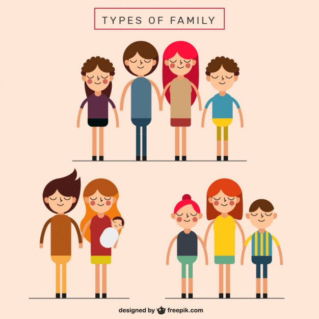 626x626 Types Of Family Flat Set Vector Free Download