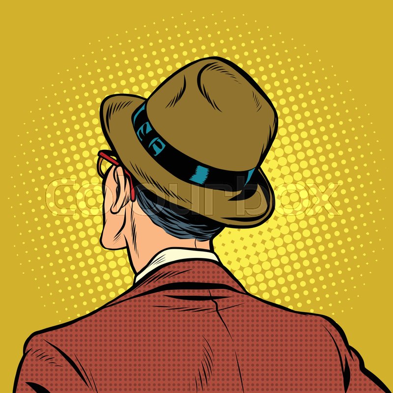 800x800 Male Viewer Stands Back, Pop Art Stock Vector Colourbox