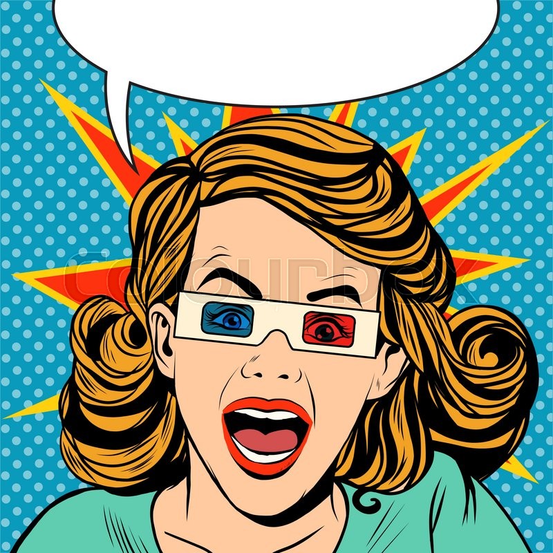 800x800 Woman Viewer Stereo Movie And Yells Stock Vector Colourbox