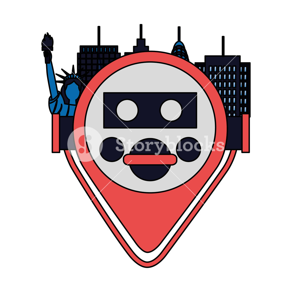 1000x1000 Binocular Viewer New York Citty Vector Illustration Royalty Free