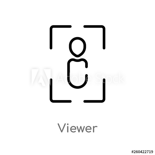500x500 Outline Viewer Vector Icon Isolated Black Simple Line Element