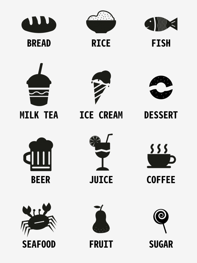 640x855 Minimalistic Black Catering Icon Food Drink Vector Element