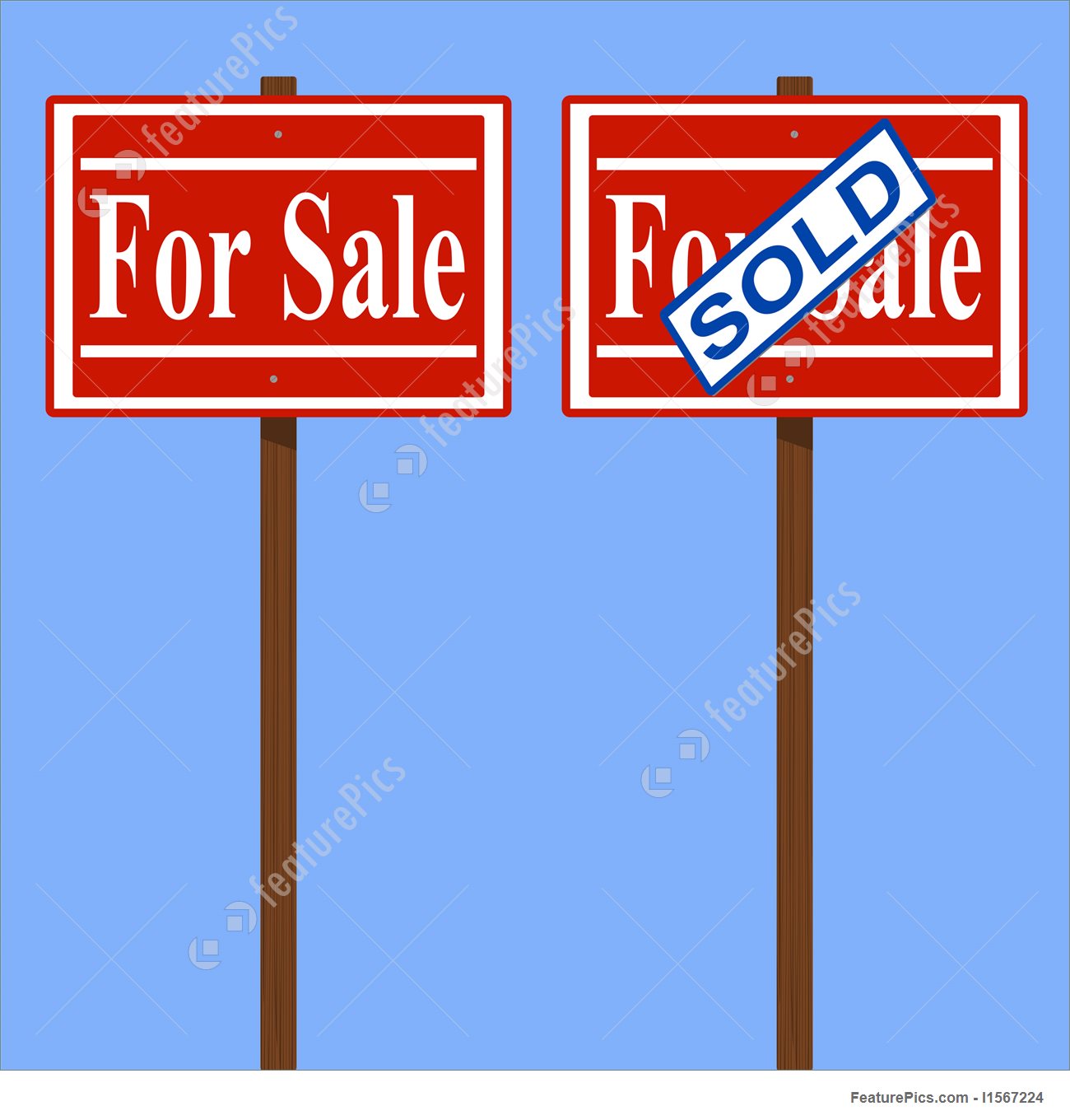 1300x1360 House For Sale And Sold Signs Vector Stock Illustration