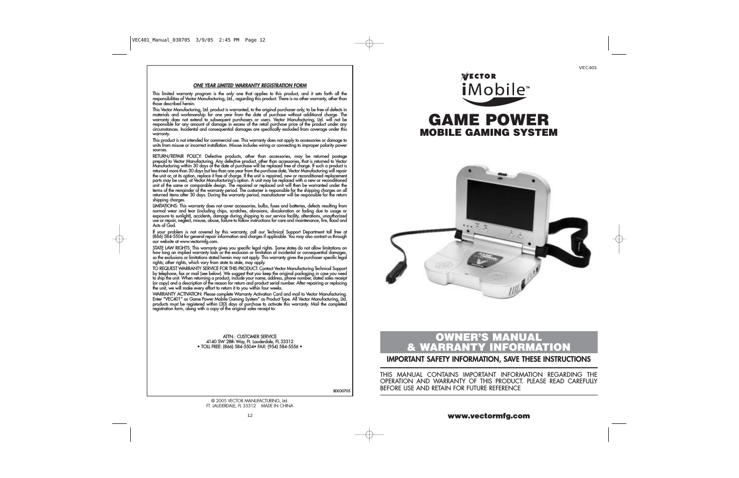 1475x954 Vector Imobile User Manual Pages