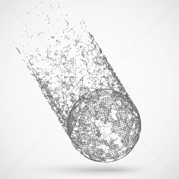 600x600 Abstract Background Connected Dots Impact Vector Illustration