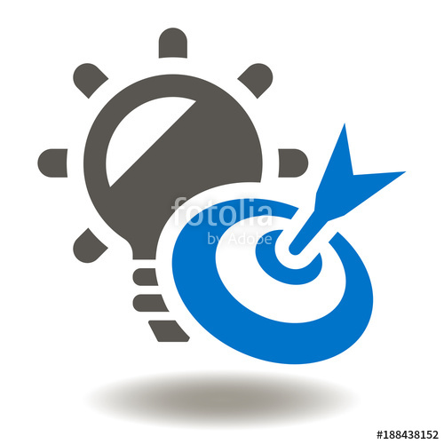 500x500 Target Bulb Icon Vector Goal Idea Illustration Success