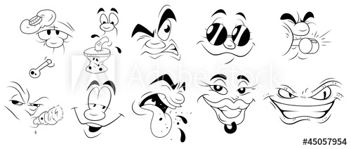 Cartoon Face Impressions Vectors 500x212 Cartoon Face Impressions Vectors